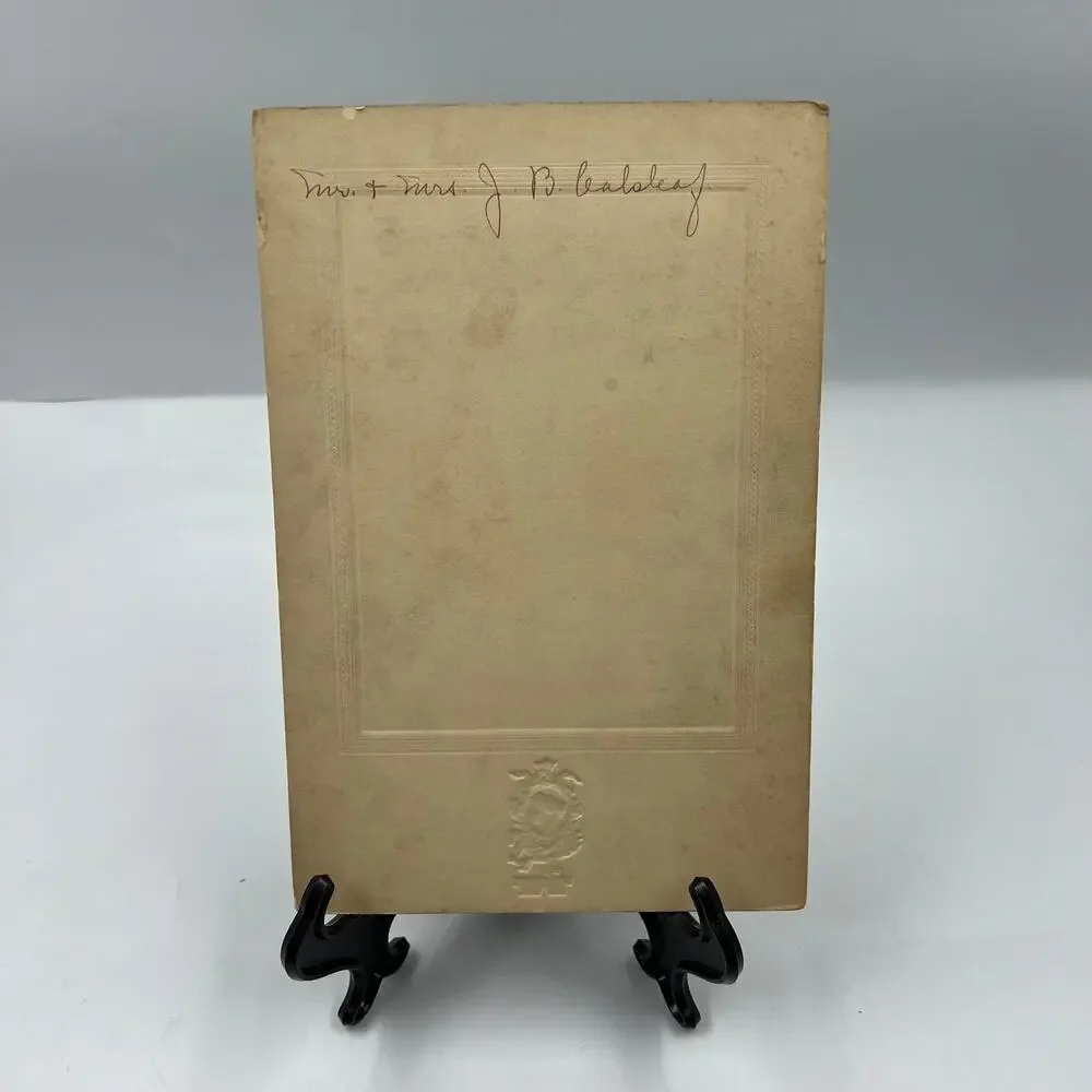 Antique Card Stock Mounted Black White 1800's Family Infant Child Photo